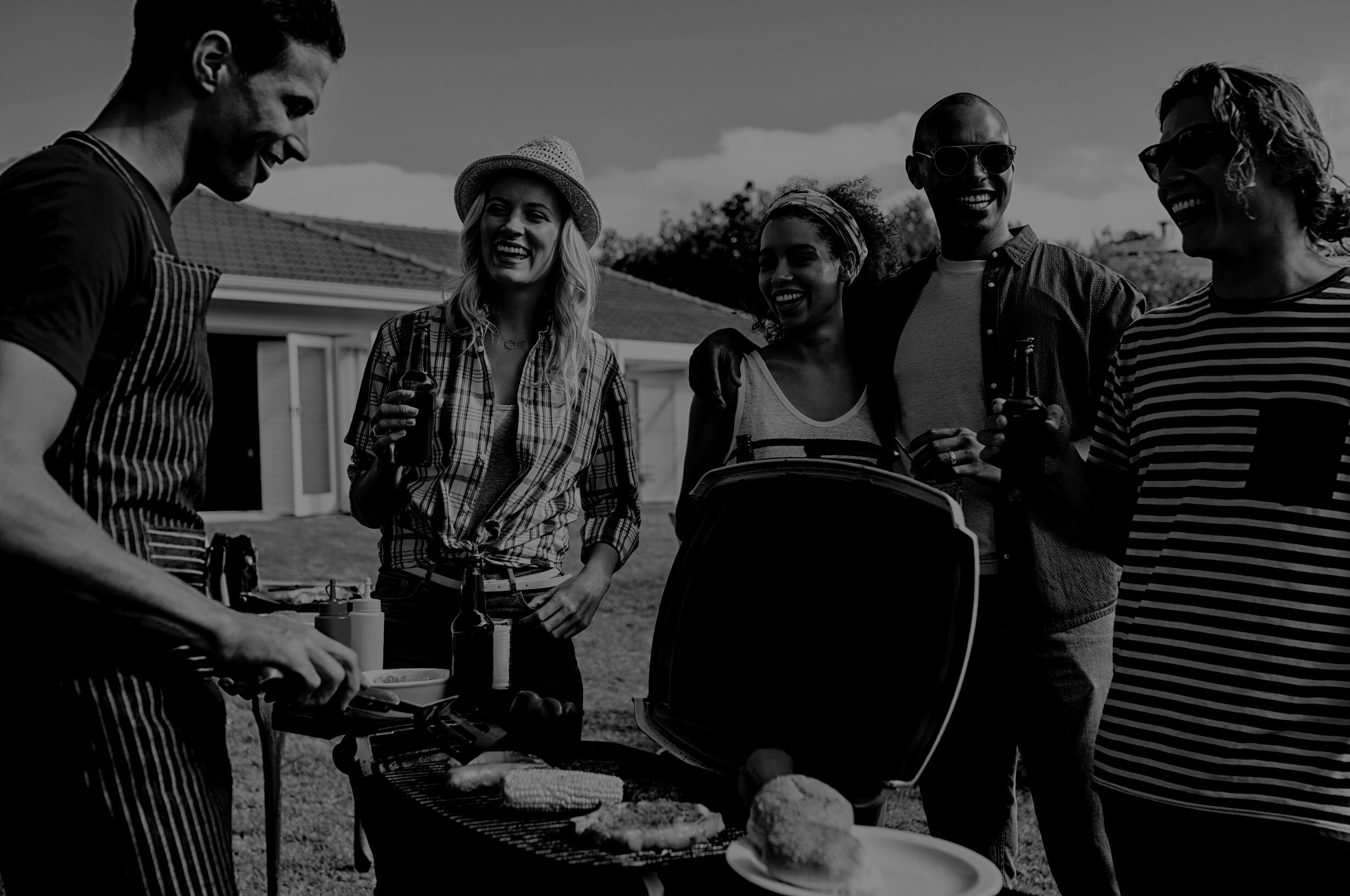 Friends Enjoying Party with Bbq
